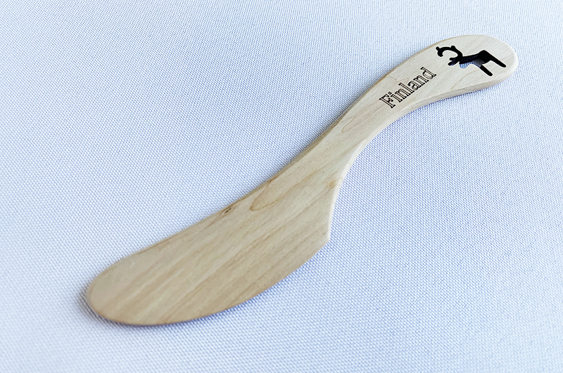 Juniper butter knife with laser cut image Finland