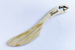 Juniper butter knife with laser cut image Finland