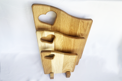 Oak cutting board with heart