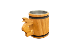 Wooden 5 cl mini jug with metallic interior