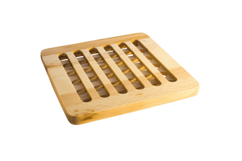 Square shaped beech trivet 19x19 cm