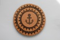 Trivet with a picture and hearts 15ø cm