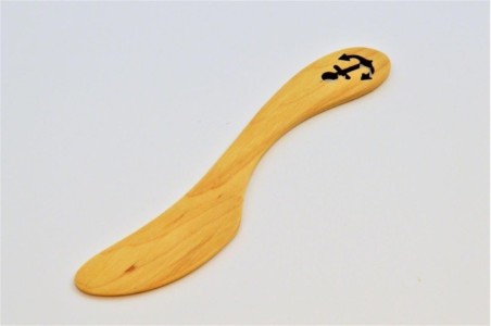 Alder butter knife with laser cut image
