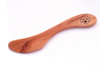Alder butter knife with laser cut image