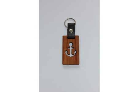 Keychain with leather strap