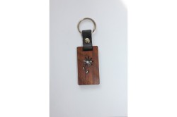 Keychain with leather strap