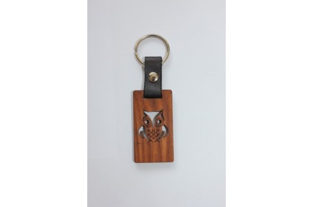 Keychain with leather strap