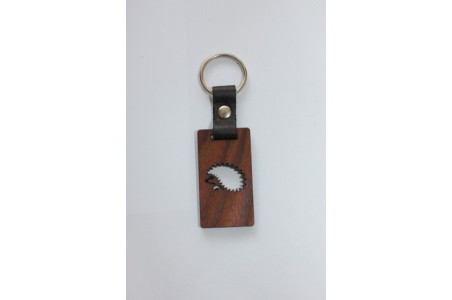 Keychain with leather strap